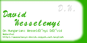 david wesselenyi business card